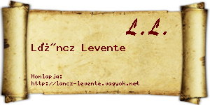 Láncz Levente névjegykártya