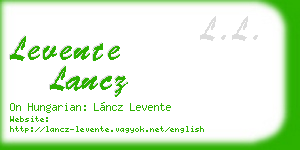 levente lancz business card