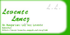 levente lancz business card